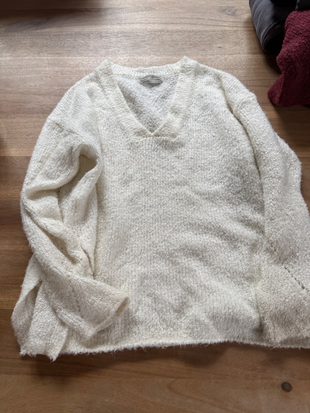 Urban Outfitters Cream Textured Knit Sweater